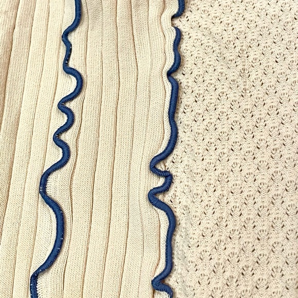 Cider Cream Tank Top with Blue Ruffle Trim - Picture 6 of 6